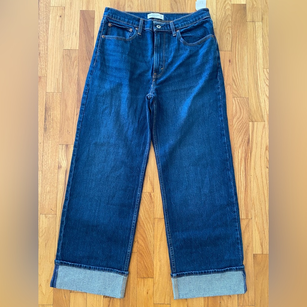 Abercrombie & Fitch Women's High Rise Jeans - Dark Blue